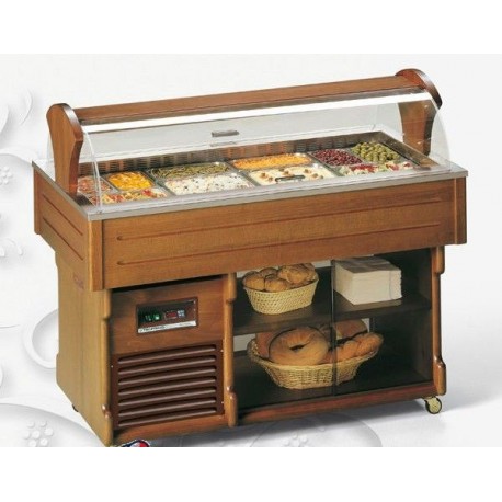 Carrello refrigerato Buffet Catering Gastronomia e ristorante Isola 4 SS Tecfrigo Temp. +4/+10 °C Dimensioni 1422x750x1473mm