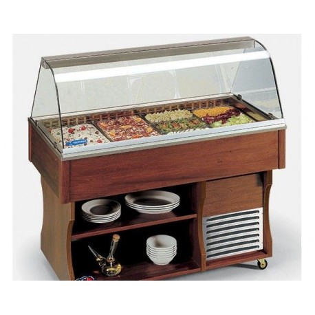 Carrello refrigerato Buffet Catering Gastronomia e ristorante Multiservice 4 Tecfrigo Temp. +4/+10 °C Dimensioni 1422x750x1348h