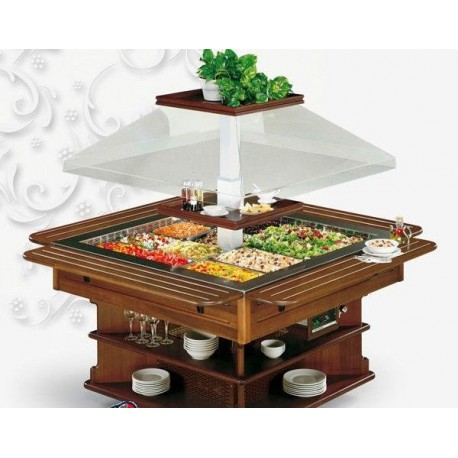 Isola carrello Buffet Catering Gastronomia e ristorante Oasi 4M Tecfrigo Temp +4/+10 °C Dimensioni 1075x1075x1710 mm