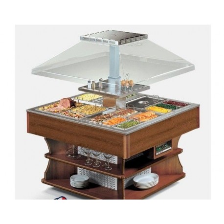 Carrello murale Buffet Catering Gastronomia e ristorante Oasi 8 M Dry Tecfrigo Temp +30/+70 °C Dimensioni 1400x1400x1710 mm