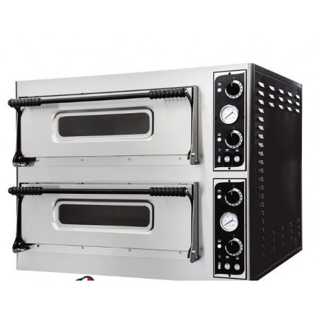 FORNO ELETTRICO MECCANICO PER PIZZERIA – 6+6 PIZZE Ø35 CM – DIMENSIONI ESTERNE 100x131.4x74.5 CM CON VETRO