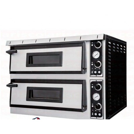 FORNO ELETTRICO MECCANICO PER PIZZERIA – 4+4 PIZZE Ø35 CM – DIMENSIONI ESTERNE 100x95.4x74.5 CM CON VETRO