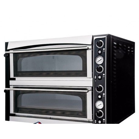 FORNO ELETTRICO MECCANICO PER PIZZERIA – 6+6 PIZZE Ø35 CM – DIMENSIONI ESTERNE 100x130x74.5 CM CON VETRO