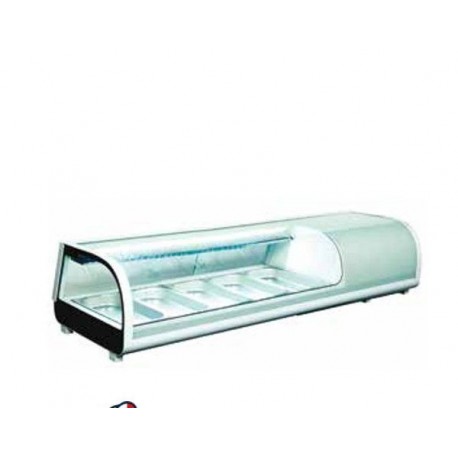 Espositore refrigerato statico da banco per sushi Temp. 0/+12°C Dim. 1352x420x265 mm