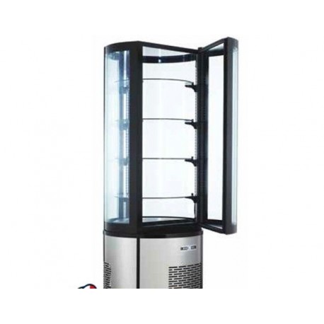 Vetrina espositiva refrigerata tonda ventilata Temp. +2/+8°C Dimensioni 680x680x1750 mm