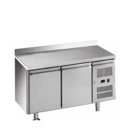 Tavolo refrigerato gastronomia ventilato in acciaio inox con alzatina Temp. -2/+8°C Dimensioni 1360x700x850 mm