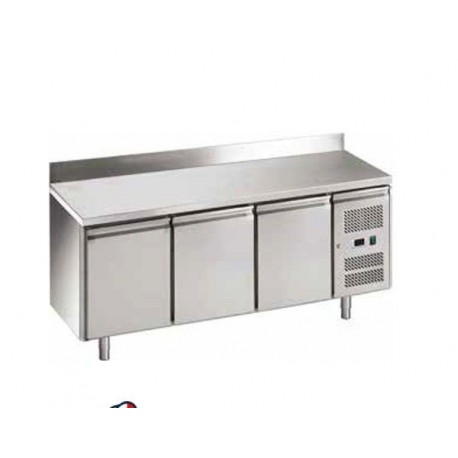 Tavolo refrigerato congelatore gastronomia ventilato in acciaio inox con alzatina Temp. -18/-22°C Dimensioni 1360x700x850 mm
