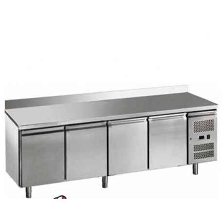 Tavolo refrigerato congelatore gastronomia ventilato in acciaio inox con alzatina Temp. -18/-22°C Dimensioni 2230x700x850 mm
