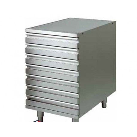 Casettiera INOX per contenitori impasti pizza 600x400x75 senza coperchi