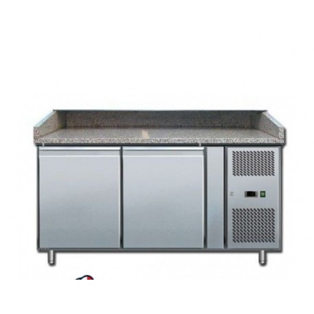 Tavolo refrigerato ventilato pizzeria per pizza con vetri Temp. +2/+8°C Dimensioni 1510x800x990