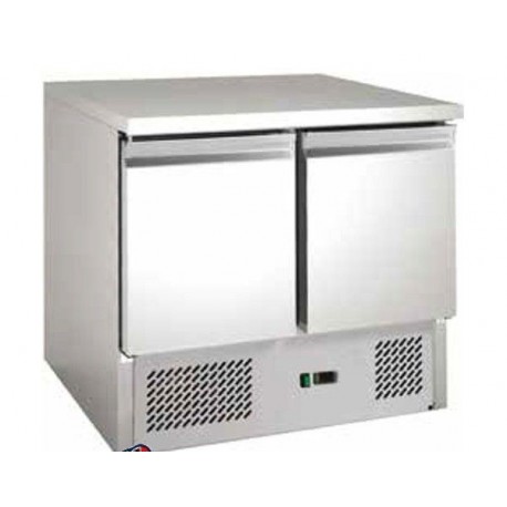 Saladette refriferata statica piano di lavoro in acciaio inox Temp. +2/+8°C Dimensioni 900x700x880