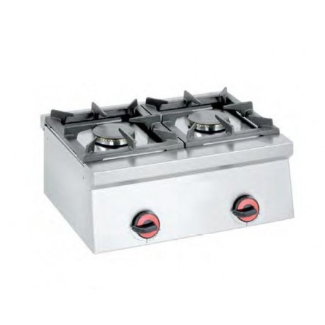 Fornello a gas orizzontale 2 fuochi dim. 600x450x240H mm HOTCLASS