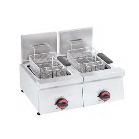 Friggitrice elettrica 12+12 lt. 4,4+4,4 Kw dim. 800x450x240H mm HOTCLASS