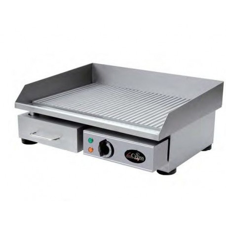 Fry top elettrico snack con piano di cottura rigato dim. 550x470x240 mm HOTCLASS