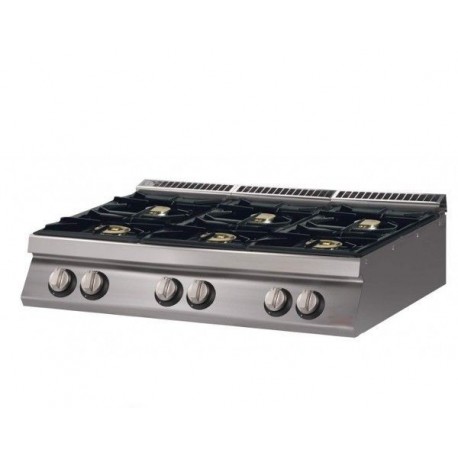 Cucina 6 Fuochi a gas top - Dim.cm. 120x70x27h