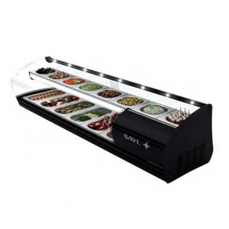 Vetrina doppio piano refrigerato 6 GN1/3x40h + 8 GN1/6x40h temperatura +2°/+5°C HOTCLASS
