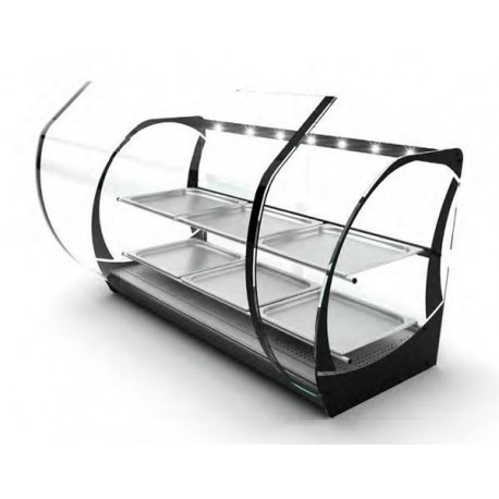 Vetrina calda gastronomia - calore a secco 6 contenitori GN2/3x40 temperatura +30°/+90°C HOTCLASS