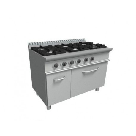 Cucina 6 Fuochi a gas con forno elettrico - Dim.cm. 120x70x85h