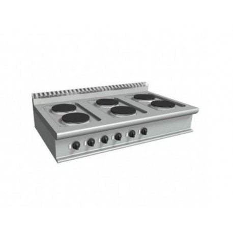 Cucina elettrica con 6 piastre tonde - Dim.cm. 120x70x27h