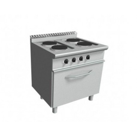 Cucina elettrica con 4 piastre tonde forno elettrico - Dim.cm. 80x70x85h
