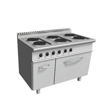 Cucina elettrica con 6 piastre tonde forno elettrico - Dim.cm. 120x70x85h