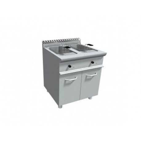 Friggitrice elettrica 2 vasche capacità 17+17 lt. - Dim.cm. 80x70x85h