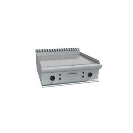Fry top elettrico da banco piastra liscia in acciaio dolce levigato - Dim. cm 80x70x27h