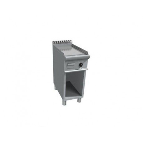 Fry top elettrico su vano a giorno piastra liscia in acciaio dolce levigato - Dim. cm 35x70x85h