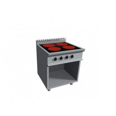 Cucina elettrica in vetroceramica su vano a giorno 4 zone cottura - Dim. cm 80x70x85h