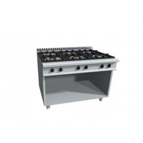 Cucina 6 fuochi a gas su vano a giorno - Dim. cm 120x90x85h
