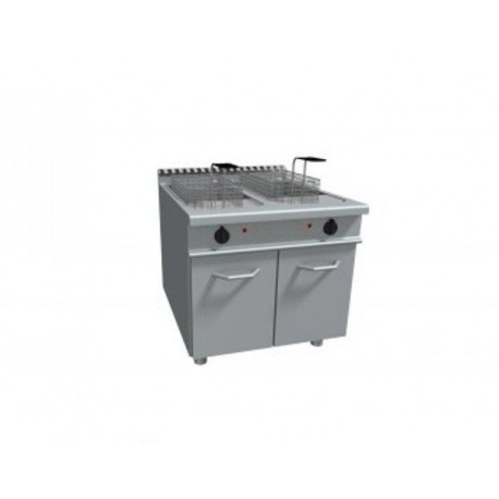Friggitrice elettrica 2 vasche capacità 17+17 litri - Dim. cm 80x90x85h