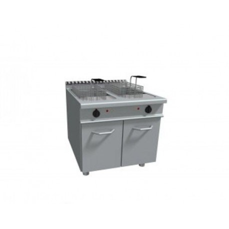 Friggitrice elettrica 2 vasche capacità 13+13 litri - Dim. cm 80x90x85h