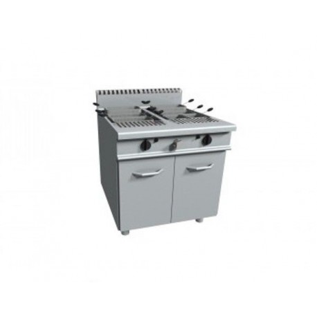 Cuocipasta a gas 2 vasche capacità 40 + 40 litri - Dim. cm 80x90x85h