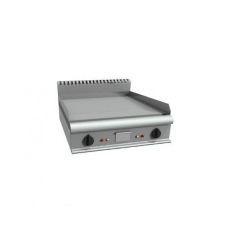 Fry top a gas da banco piastra di cottura liscia con 2 zone di cottura indipendenti - Dim. cm 80x90x23h