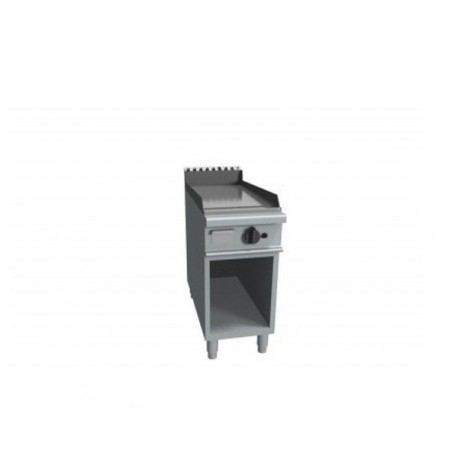 Fry top a gas su vano a giorno piastra di cottura liscia - Dim. cm 40x90x85h