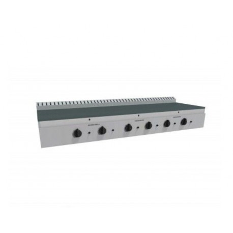 Piastra fry-top cuocipiadina a gas da banco - Dim. cm 220x70x29h