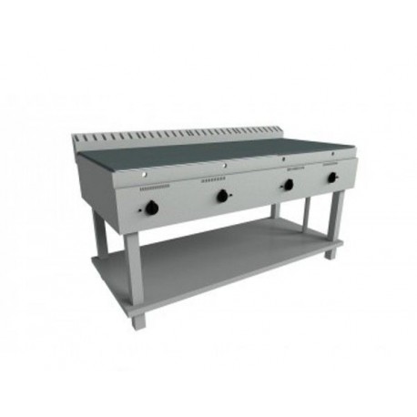 Piastra fry-top cuocipiadina a gas su gambe- Dim. cm 150x70x85h