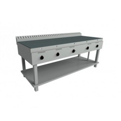 Piastra fry-top cuocipiadina a gas su gambe- Dim. cm 185x70x85h