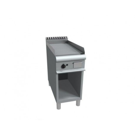 Fry top elettrico su vano a giorno piastra di cottura rigata - Dim. cm 40x90x85h