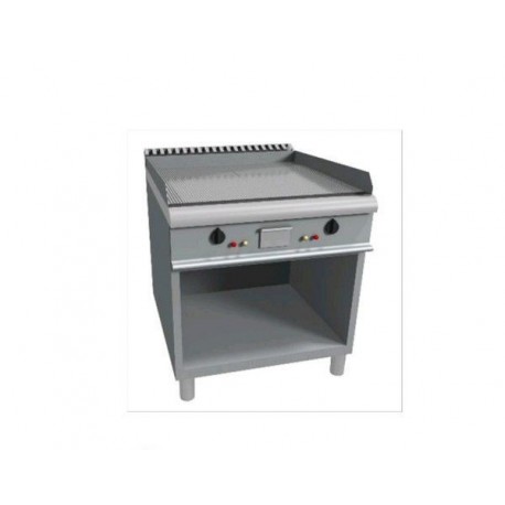 Fry top elettrico su vano a giorno piastra di cottura rigata - Dim. cm 80x90x85h