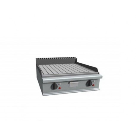 Fry top elettrico da banco piastra di cottura rigata - Dim. cm 80x90x23h