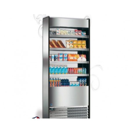 Espositore murale per prodotti refrigerati in acciaio inox Dim. cm 66,5x59x198,6h Temp. +4/+8°C