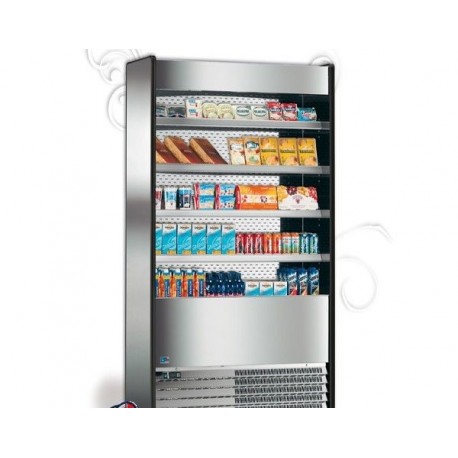 Espositore murale per prodotti refrigerati in acciaio inox Dim. cm 96,5x59x198,6h Temp. +4/+8°C