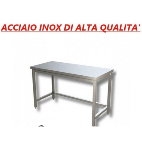 Tavolo acciaio inox professionale di alta qualità senza ripiano inferiore - senza alzatina - 120x60x85h