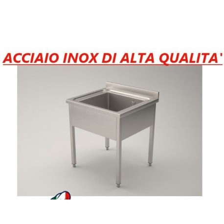 Lavatoio acciaio inox 1 vasca su gambe Dim. 50 x 60 x85 cm